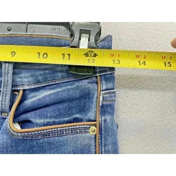 Frame Le High Skinny Jeans leather tuxedo piping Denim Mid Rise Stretch - Picture 13 of 15